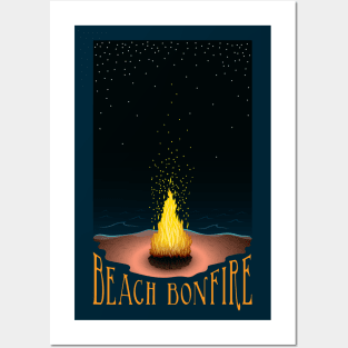 Beach Bonfire Posters and Art